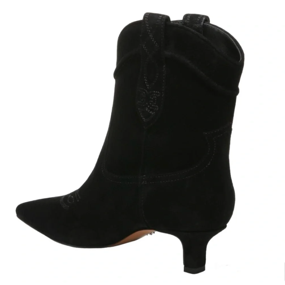 Sam Edelman Taryn Western Womens Ankle‎ Bootie Size 8 Color Black NEW
